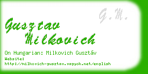 gusztav milkovich business card