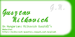 gusztav milkovich business card